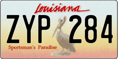 LA license plate ZYP284