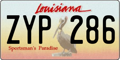 LA license plate ZYP286