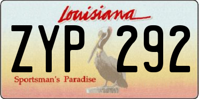 LA license plate ZYP292