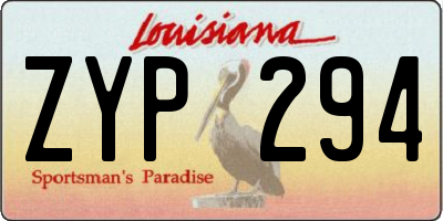 LA license plate ZYP294