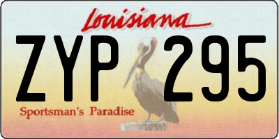 LA license plate ZYP295