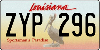 LA license plate ZYP296