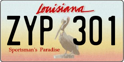 LA license plate ZYP301