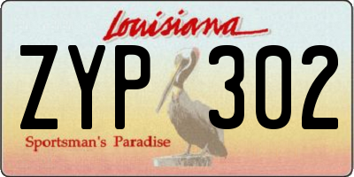 LA license plate ZYP302