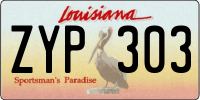 LA license plate ZYP303