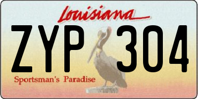 LA license plate ZYP304