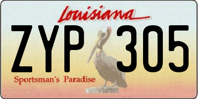 LA license plate ZYP305