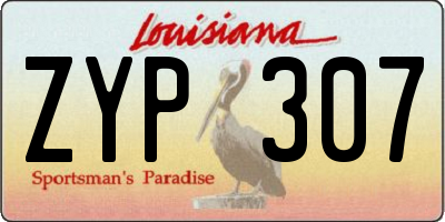 LA license plate ZYP307