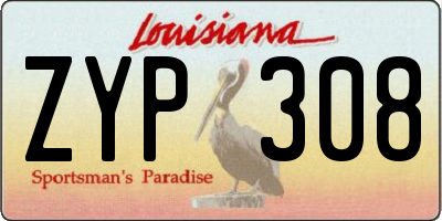 LA license plate ZYP308