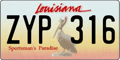 LA license plate ZYP316