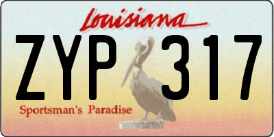 LA license plate ZYP317