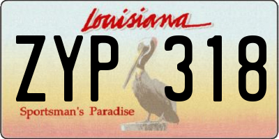 LA license plate ZYP318