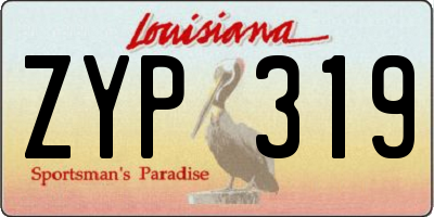 LA license plate ZYP319