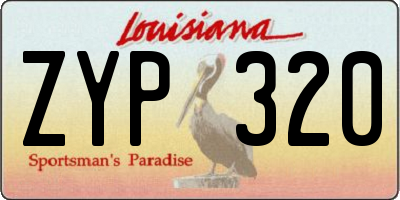 LA license plate ZYP320