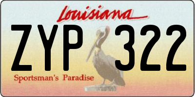LA license plate ZYP322