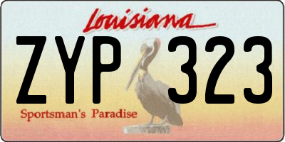 LA license plate ZYP323