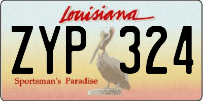 LA license plate ZYP324