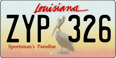 LA license plate ZYP326