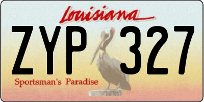 LA license plate ZYP327