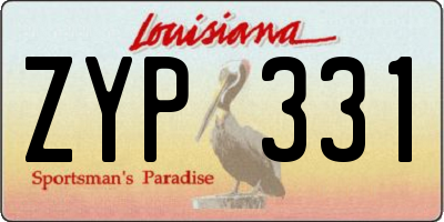 LA license plate ZYP331