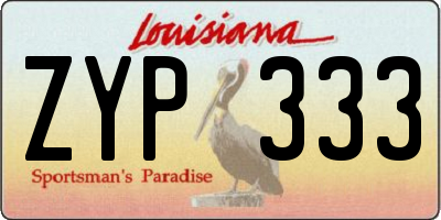 LA license plate ZYP333