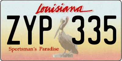 LA license plate ZYP335