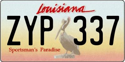 LA license plate ZYP337