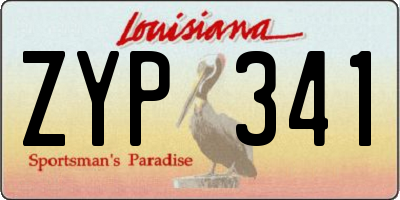 LA license plate ZYP341