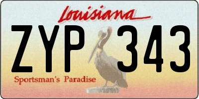 LA license plate ZYP343