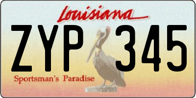 LA license plate ZYP345