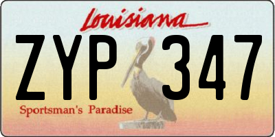 LA license plate ZYP347