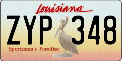 LA license plate ZYP348