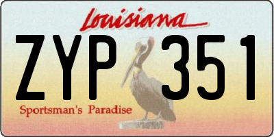 LA license plate ZYP351