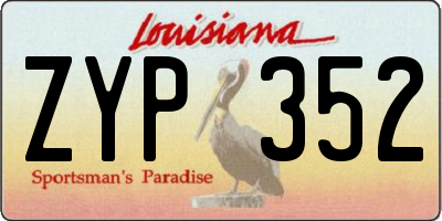 LA license plate ZYP352