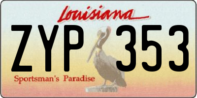 LA license plate ZYP353