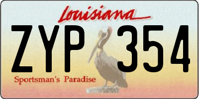 LA license plate ZYP354