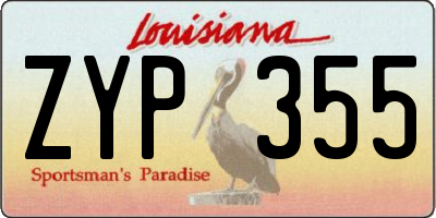 LA license plate ZYP355