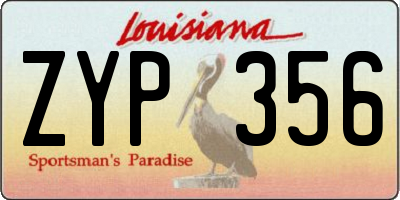 LA license plate ZYP356