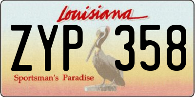 LA license plate ZYP358