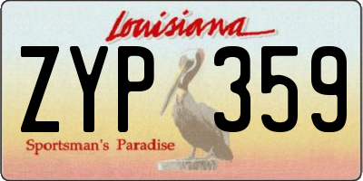 LA license plate ZYP359