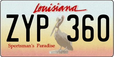 LA license plate ZYP360