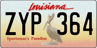 LA license plate ZYP364