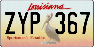 LA license plate ZYP367