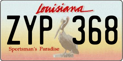 LA license plate ZYP368