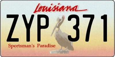 LA license plate ZYP371