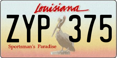 LA license plate ZYP375