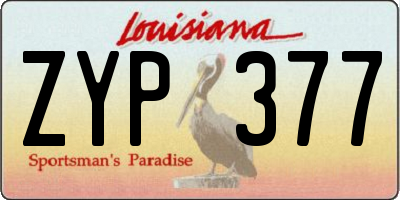 LA license plate ZYP377