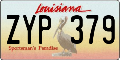 LA license plate ZYP379