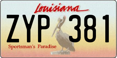 LA license plate ZYP381