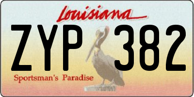 LA license plate ZYP382